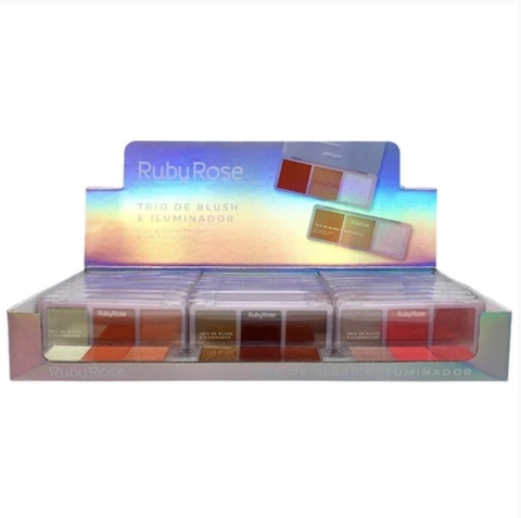 (HB583Mx24) Caja de Trios de rubores e iluminadores - RUBY ROSE