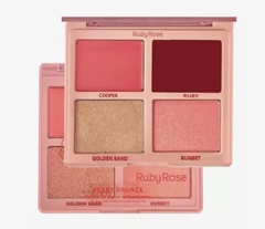 (HB1001x12) Set de 12 Paletas de rubores & iluminador Blush & Shine - RUBY ROSE en internet