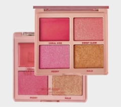 (HB1001x12) Set de 12 Paletas de rubores & iluminador Blush & Shine - RUBY ROSE - Mibú Makeup