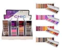 (CS3251x12) Set de 12 Paletas de Sombras+Glitter SO CHIC - PINK 21