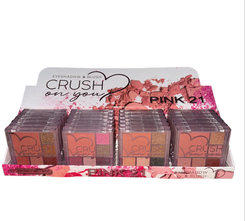(CS4322x12) Set de 12 Paletas de sombras y rubores CRUSH ON YOU - PINK 21