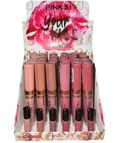 (CS3804X24) SET de 24 Labiales YOUR KISS efecto glossy - PINK 21