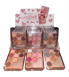 (CS4395x12) Set de 12 Paletas de SOMBRAS + ILUMINADOR IN LOVE TONO - PINK 21