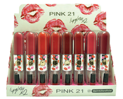 (CS4228x24) - Set de 24 Labiales líquidos + Gloss transparente Duo Lips - PINK 21
