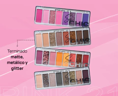 (CS3251-3) Paleta de Sombras+Glitter SO CHIC TONO 3 - PINK 21 en internet