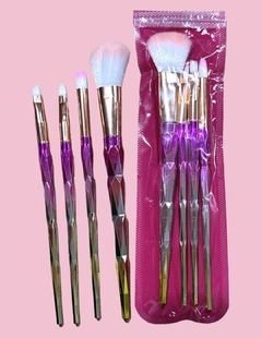 Set 4 brochas UNICORNIO rosa/dorado