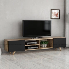 Mesa para Tv Rack ROTERDAM enchapado Paraiso Laqueado transparente semi mate + melamina 18mm - comprar online