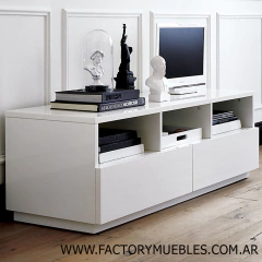 MESA RACK PARA TV MODELO TANGER MELAMINA COLOR BLANCO en internet