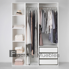 Modulo Placard Cajonera Barral Ropa con Puertas Blanco 50x180x45cm Melamina en internet