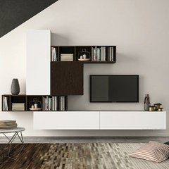 Rack Modular Mesa Para Tv Led Vajillero Moderno Flotante Melamina Modelo Rosario Factory Muebles