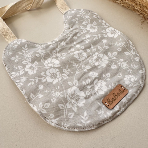 Babero Bibs - Flores beige