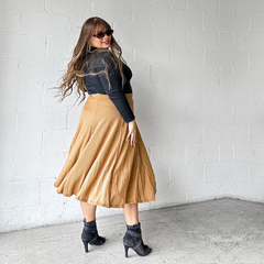 Falda Midi Mostaza