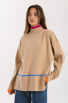 Sweater AGNES Camel - Transferencia $52.050 en internet