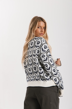 Sweater JACINTA Crudo y Azul - Trasnferencia $40.425 en internet