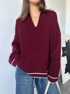 Sweater chomba EMMA Bordo - Transferencia $48.525 - comprar online