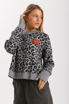 Sweater LIPSTICK Gris - Transferencia $40.425 en internet