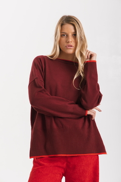 Sweater VERBENA Bordo - Transferencia $47.025 en internet