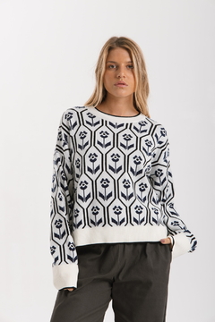 Sweater JACINTA Crudo y Azul - Trasnferencia $40.425 - comprar online
