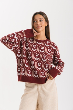 Sweater JACINTA Bordo - Trasnferencia $40.425 - tienda online