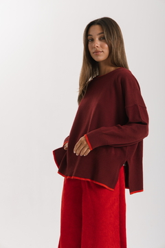 Sweater VERBENA Bordo - Transferencia $47.025 en internet