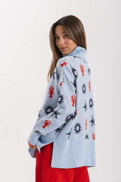 Maxi poleron OCEAN Celeste - Transferencia $47.025 - RP boutique