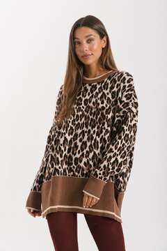 Imagen de Sweater ANIMAL PRINT Chocolate y Beige - Transferencia $47.025