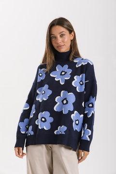 Maxi poleron ROXI Azul - Transferencia $47.025 - comprar online