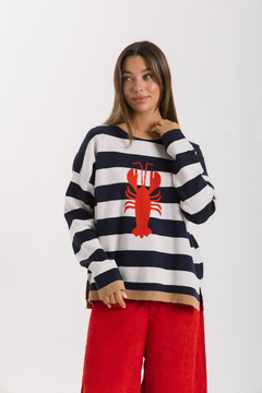 Sweater CRAB Azul y Beige - Transferencia $47.025 - comprar online