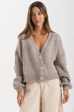 Cardigan ESTONIA Visón - Transferencia $41.025 - comprar online