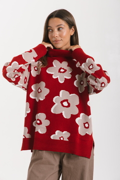 Maxi poleron ROXI Bordo - Transferencia $47.025 - comprar online