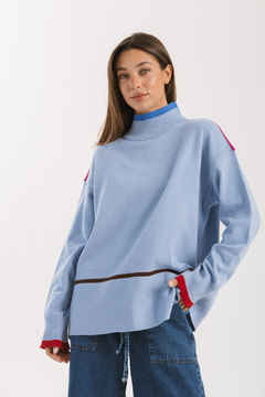Sweater AGNES Celeste - Transferencia $52.050 en internet
