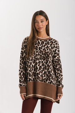 Sweater ANIMAL PRINT Chocolate y Beige - Transferencia $47.025 - comprar online