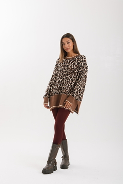Sweater ANIMAL PRINT Chocolate y Beige - Transferencia $47.025 - comprar online