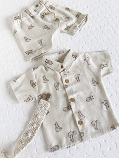 Conjunto lino estampado - Transferencia $41.250 - comprar online