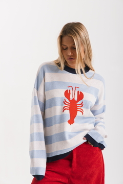 Sweater CRAB Celeste y Crudo - Transferencia $47.025 en internet