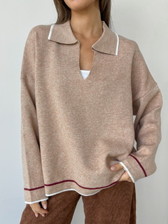 Sweater chomba EMMA Beige - Transferencia $48.525 - comprar online