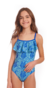 Traje de Baño con hojas azul 210v