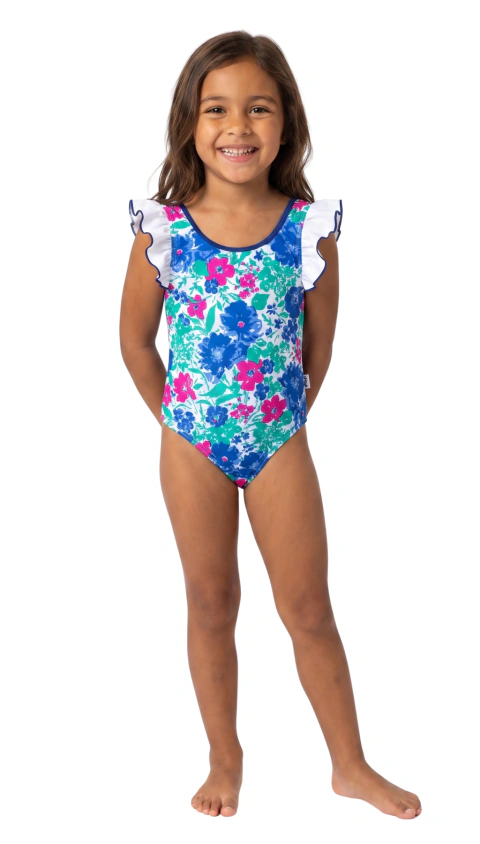 Traje de baño flor lavanda y frutilla 130