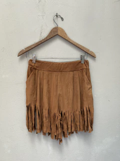 Short gamuzado con flecos - comprar online