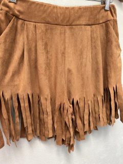Short gamuzado con flecos - tienda online