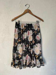 Pollera floreada - T. M - NUEVO CON ETIQUETA