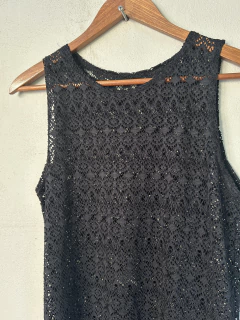 Vestido negro calado irregular - ver medidas - Cocorila