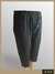 Pantalones capri de morley negros, talla grande, con cintura elástica y cordón de ajuste.