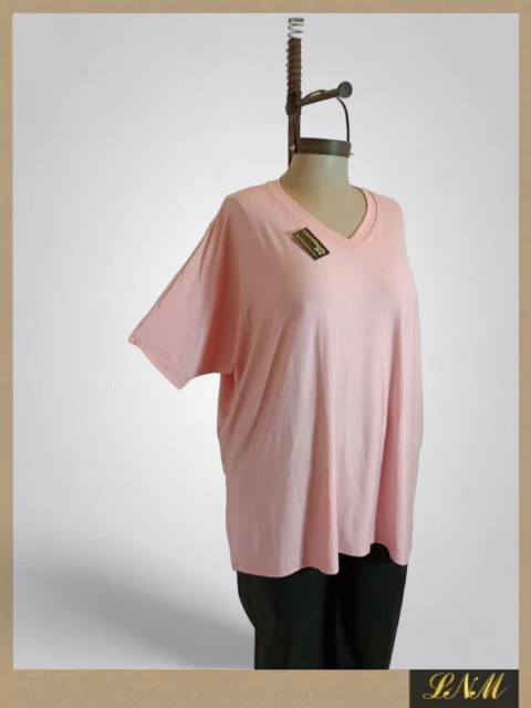 Maxi remeron escote V Rosa modal crep ART5882 - comprar online