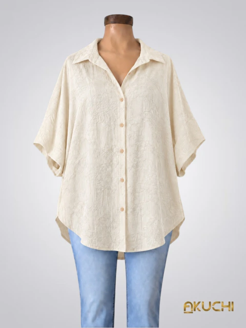 Camisola bordada con botones hueso ART9361