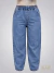 Jeans tipo babucha Con elástico en la Cintura azul gastado ART9528