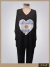 Remeron modal crep manga larga negra Corazón brillos ART8971 - comprar online