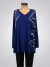 Remeron modal crep manga azul estampado ART9157