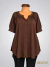 Camisa tipo Blusa Semi Evase en Tela CEY con brillos Chocolate ART9423