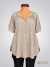 Camisa tipo Blusa Semi Evase en Tela CEY con brillos hueso ART9426